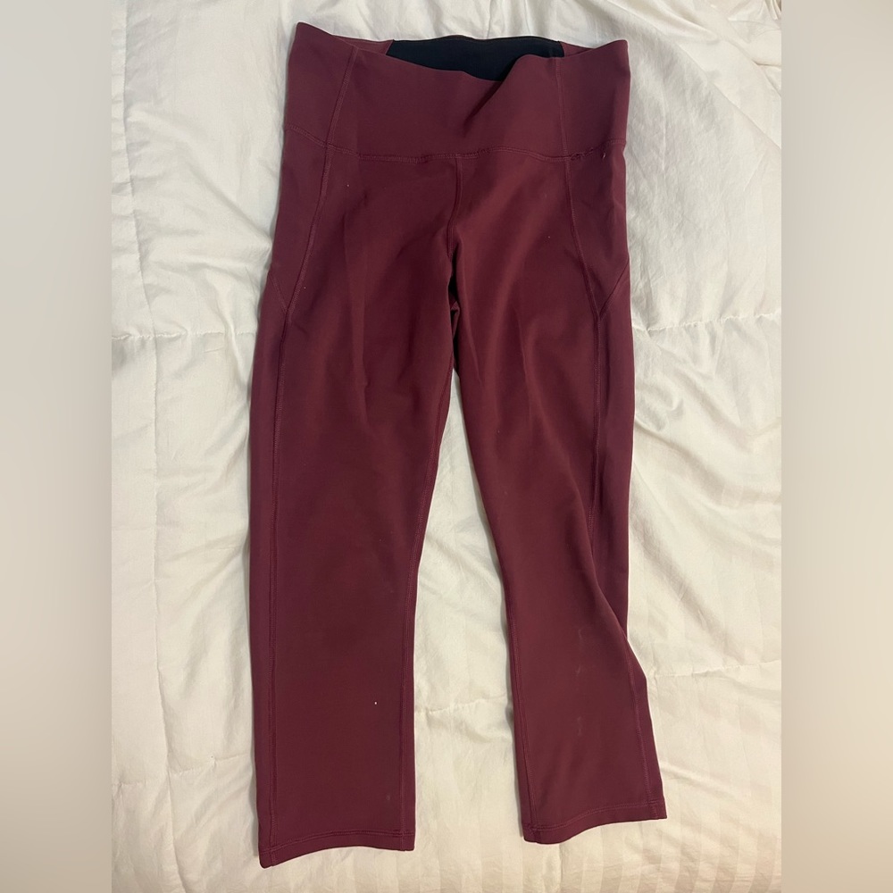 Under Armour Crop leggings, Burgundy color …Price is listed…OBO!